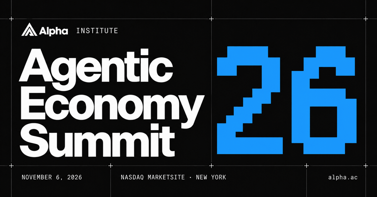 Alpha Agentic Economy Summit · Nov 6, 2026 · Nasdaq MarketSite